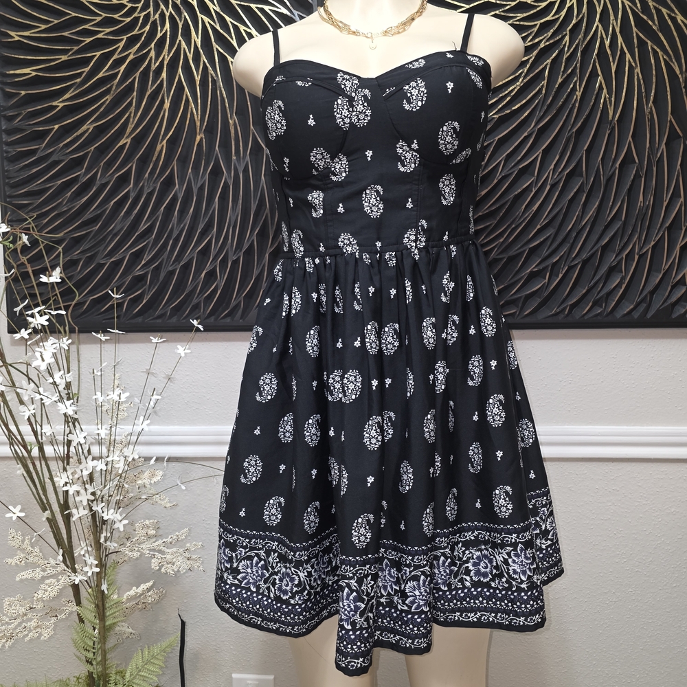 Band of Gypsies Black and White Floral Mini Dress